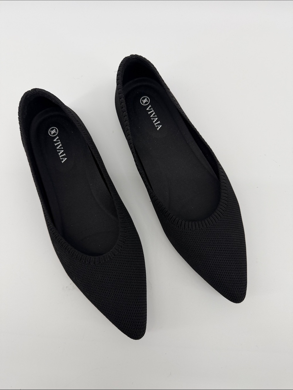 Vivaia Pointed-Toe Ballet Flats (Aria 5°) in Black 39 S82
